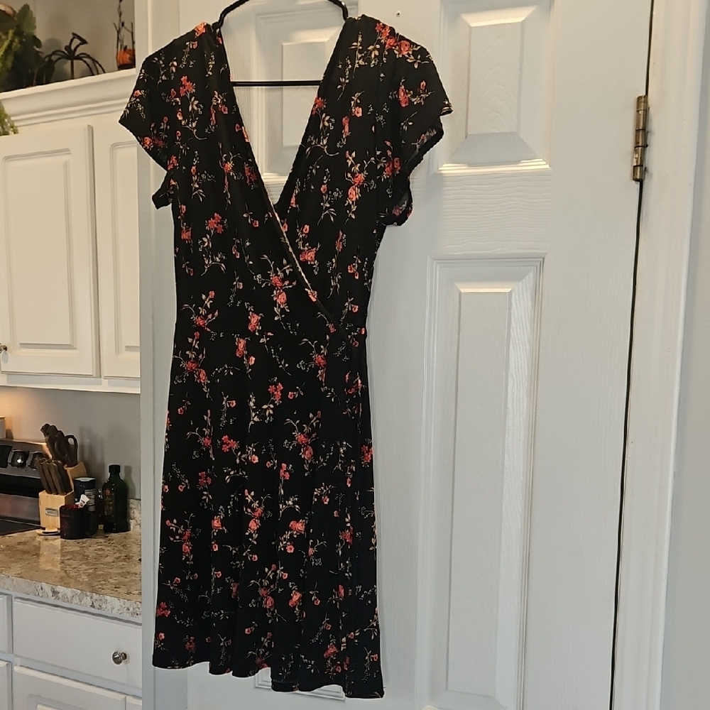 Floral Black Dress